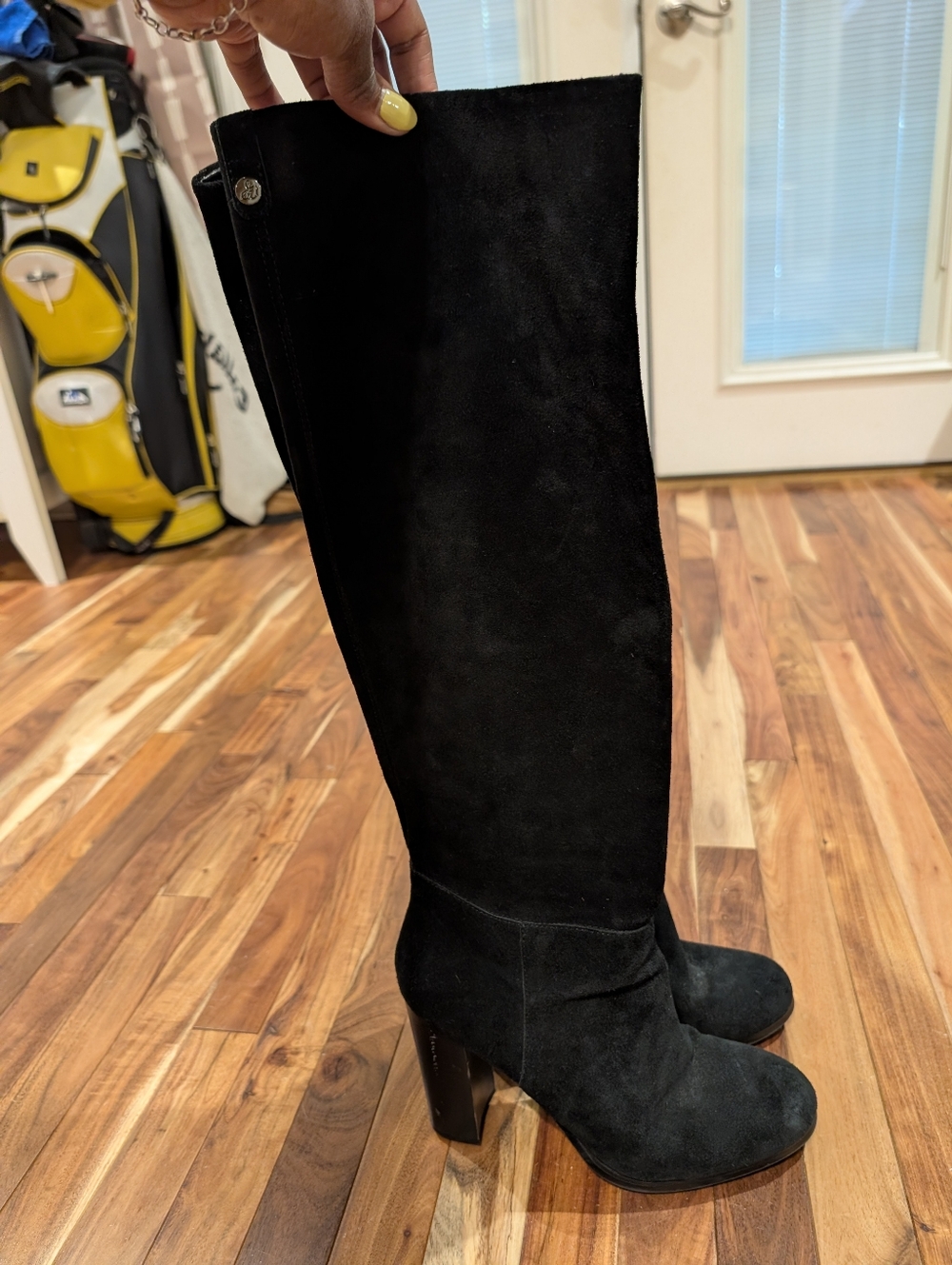 Sam Edelman Black Suede Knee-High Women's Boots